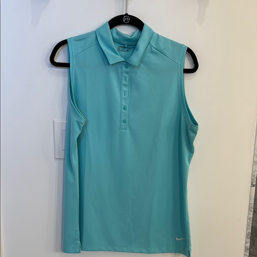 Nike Women's Sleeveless Polo Top - Light Blue